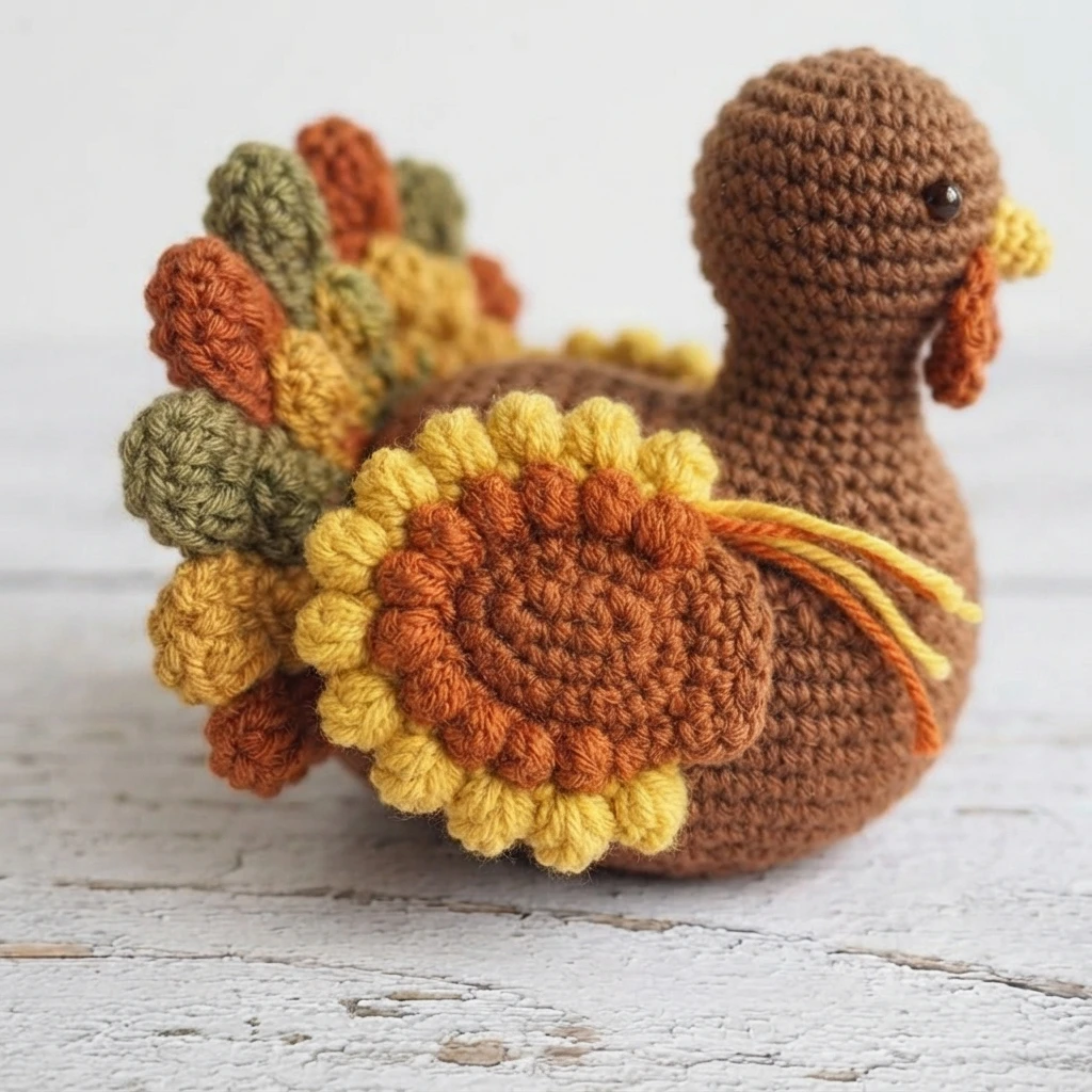 Crochet Turkey Amigurumi Pattern - crochet detail