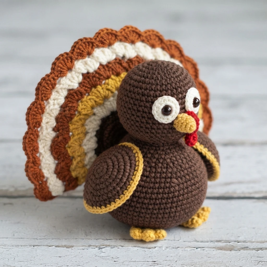 Crochet Turkey Amigurumi Pattern - crochet detail