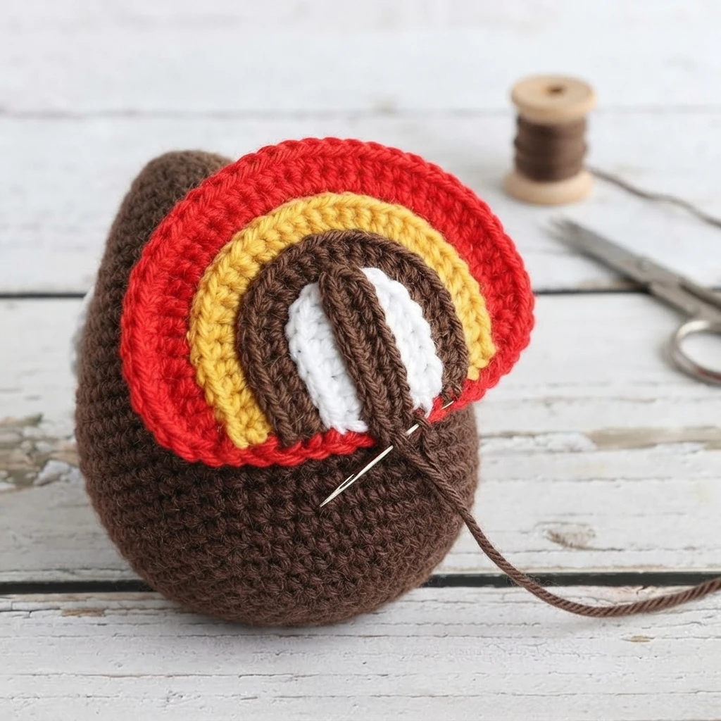 Crochet Turkey Amigurumi Pattern - crochet detail