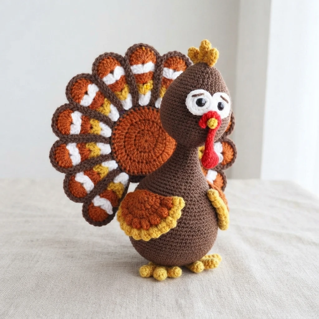 Crochet Turkey Amigurumi Pattern - crochet detail