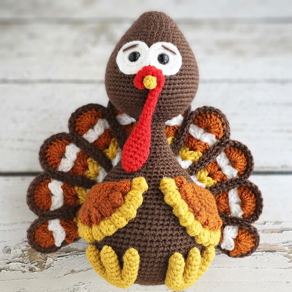 Crochet Turkey Amigurumi Pattern - crochet detail