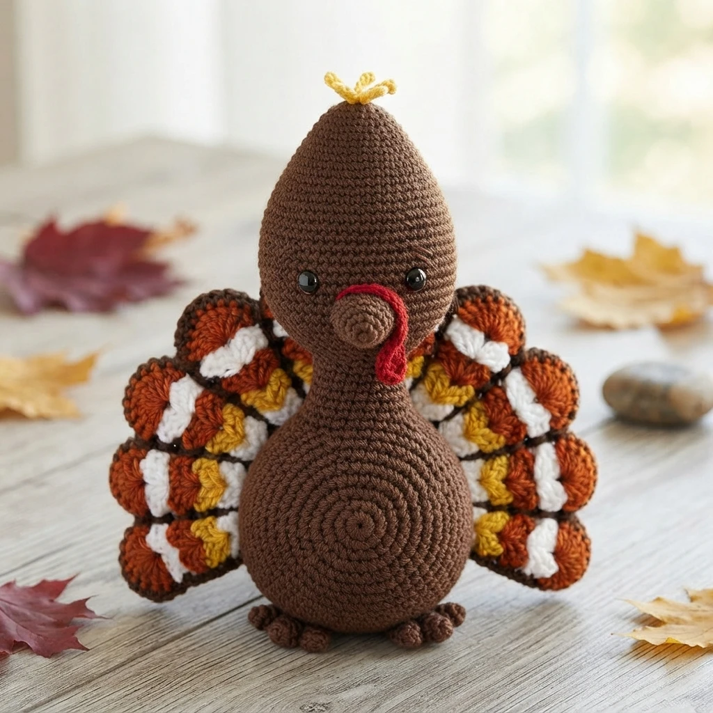 Crochet Turkey Amigurumi Pattern - crochet detail