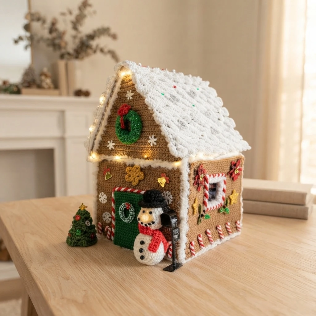 Free Crochet Gingerbread Doll House - 15-in-1 Pattern - 3-Day LIVE Crochet Along - crochet detail