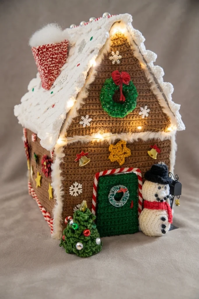 Free Crochet Gingerbread Doll House - 15-in-1 Pattern - 3-Day LIVE Crochet Along - crochet detail