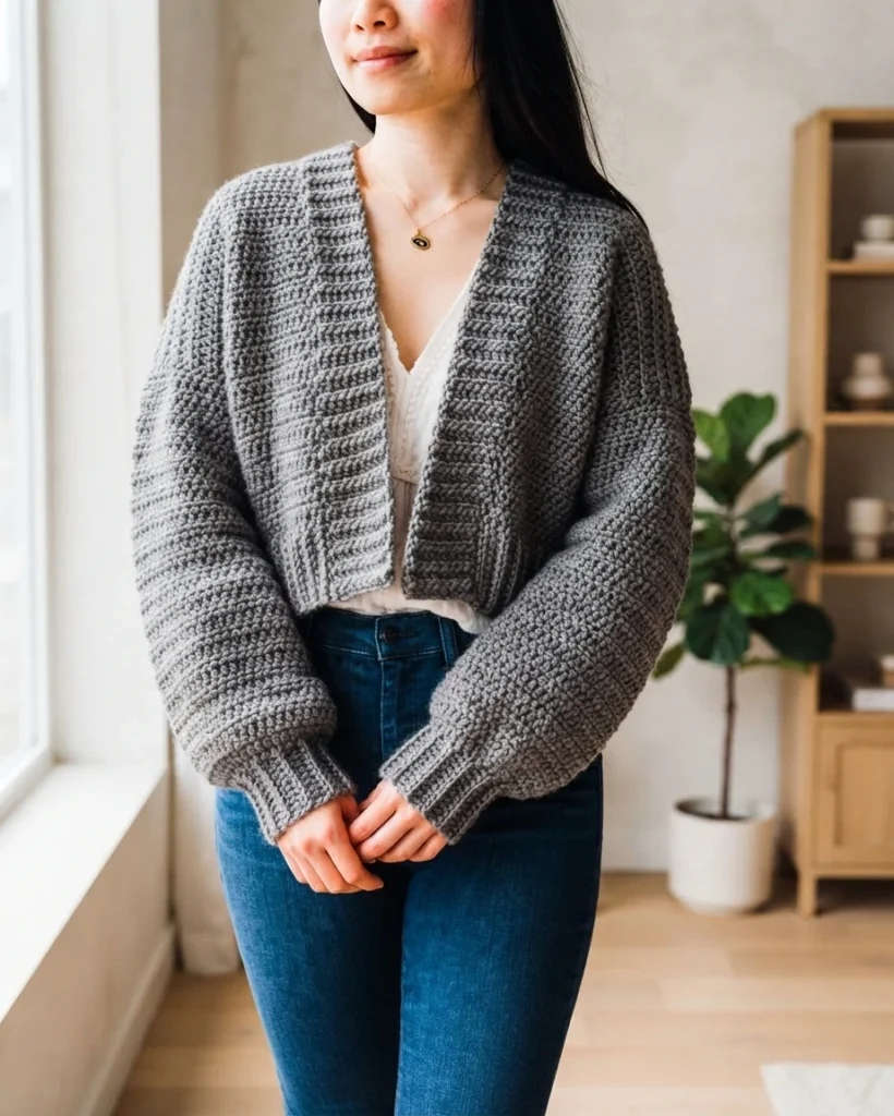 Beginner Oversized Cardigan with Knit-look Ribbing! Free Crochet Pattern + Video - crochet detail