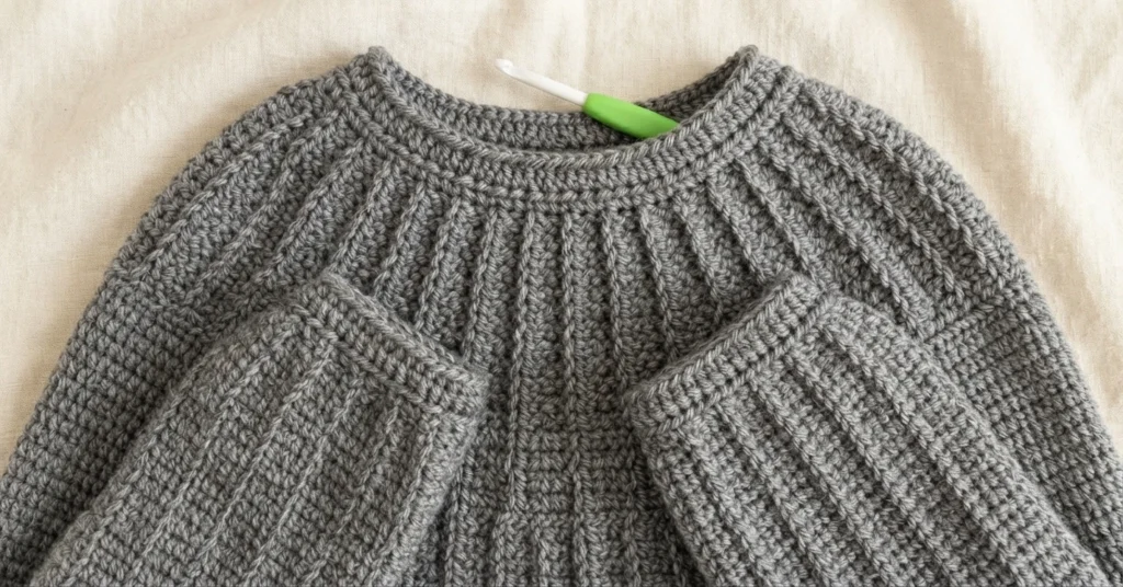 Beginner Oversized Cardigan with Knit-look Ribbing! Free Crochet Pattern + Video - crochet detail
