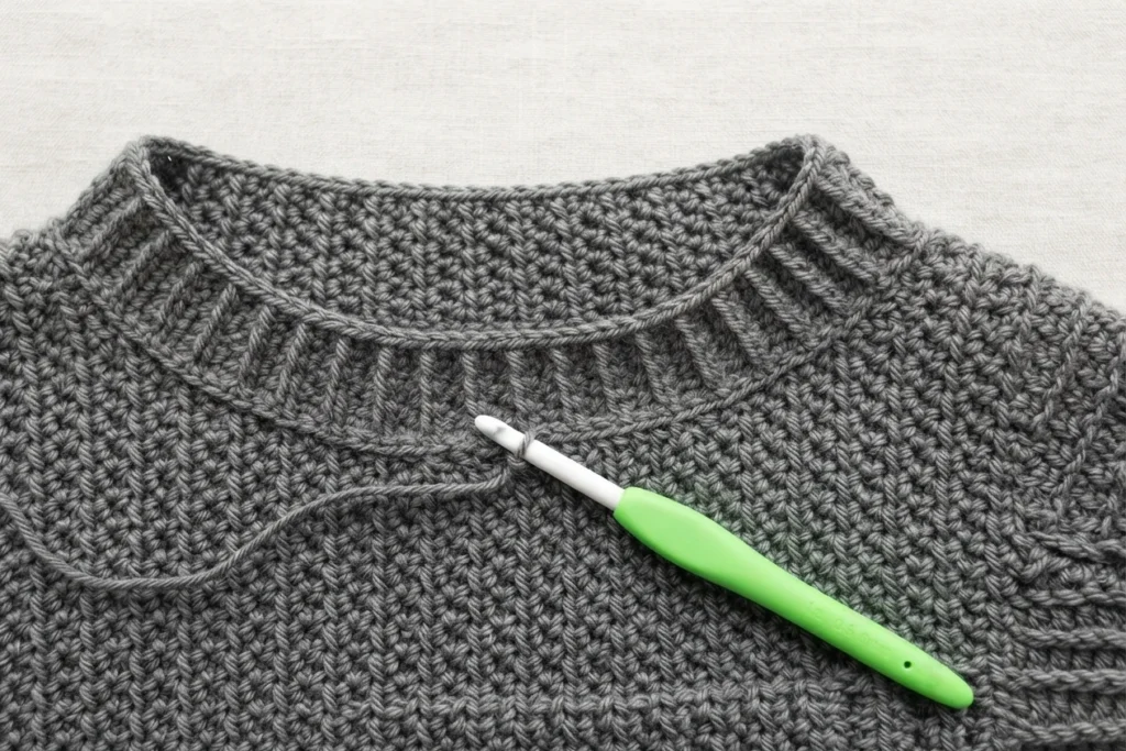 Beginner Oversized Cardigan with Knit-look Ribbing! Free Crochet Pattern + Video - crochet detail