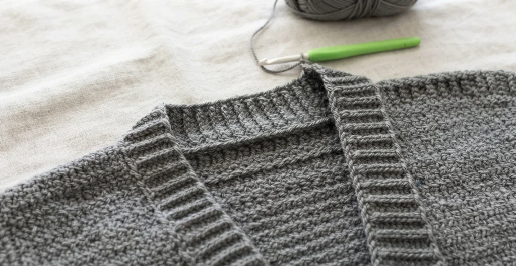 Beginner Oversized Cardigan with Knit-look Ribbing! Free Crochet Pattern + Video - crochet detail