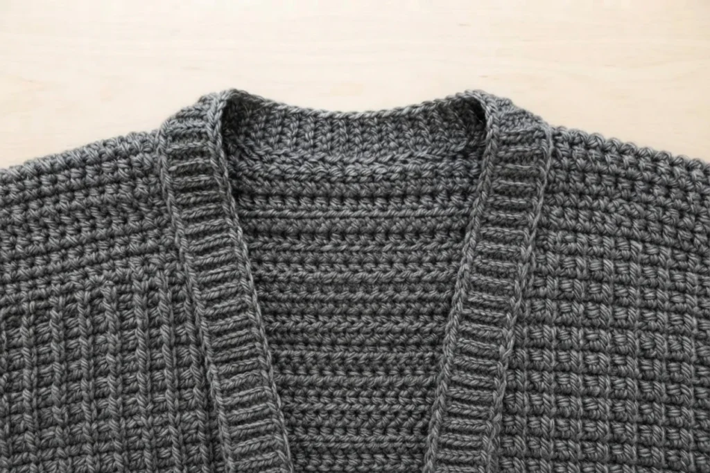 Beginner Oversized Cardigan with Knit-look Ribbing! Free Crochet Pattern + Video - crochet detail