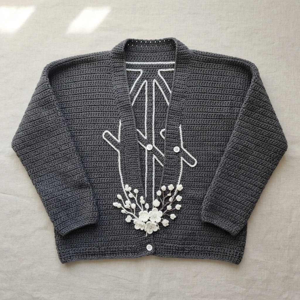 Corn Poppy Cardigan Crochet Tutorial | Susan's Family - crochet detail