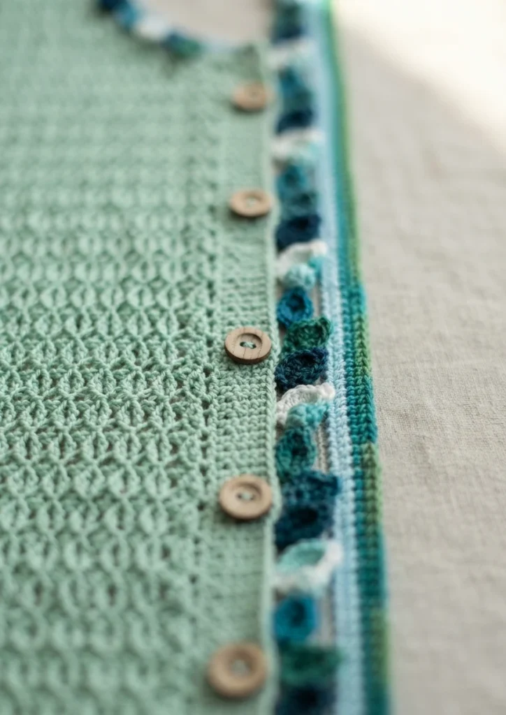 Corn Poppy Cardigan Crochet Tutorial | Susan's Family - crochet detail