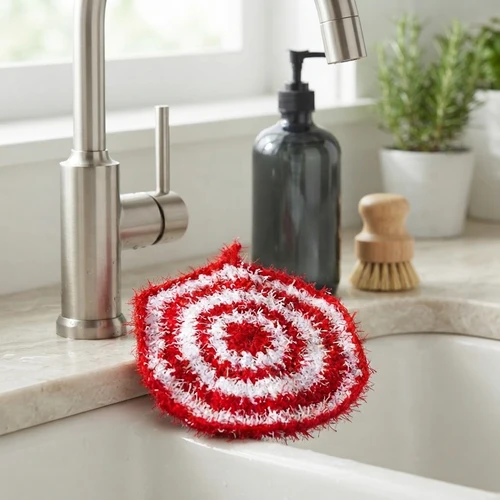 15. Crochet Peppermint Scrubby