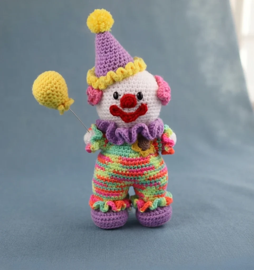Clown Amigurumi Doll - Free Crochet Pattern - crochet detail