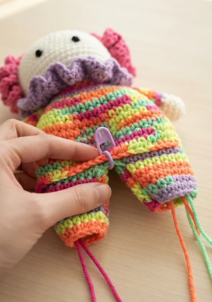 Clown Amigurumi Doll - Free Crochet Pattern - crochet detail