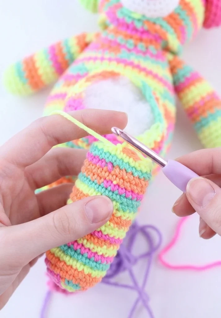 Clown Amigurumi Doll - Free Crochet Pattern - crochet detail