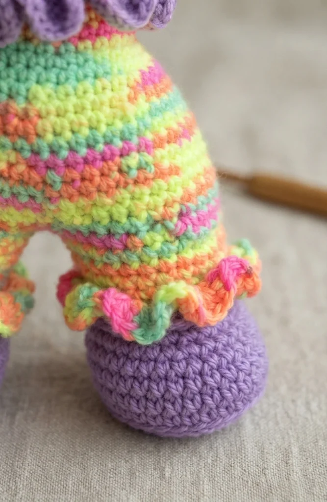 Clown Amigurumi Doll - Free Crochet Pattern - crochet detail