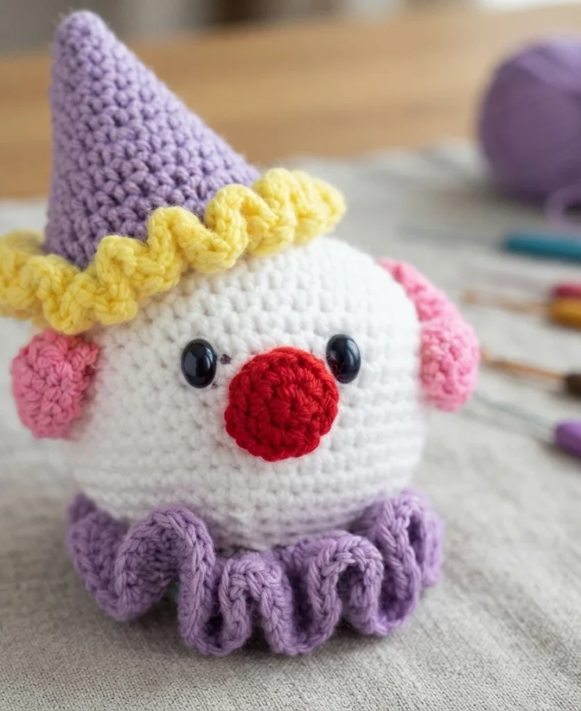 Clown Amigurumi Doll - Free Crochet Pattern - crochet detail