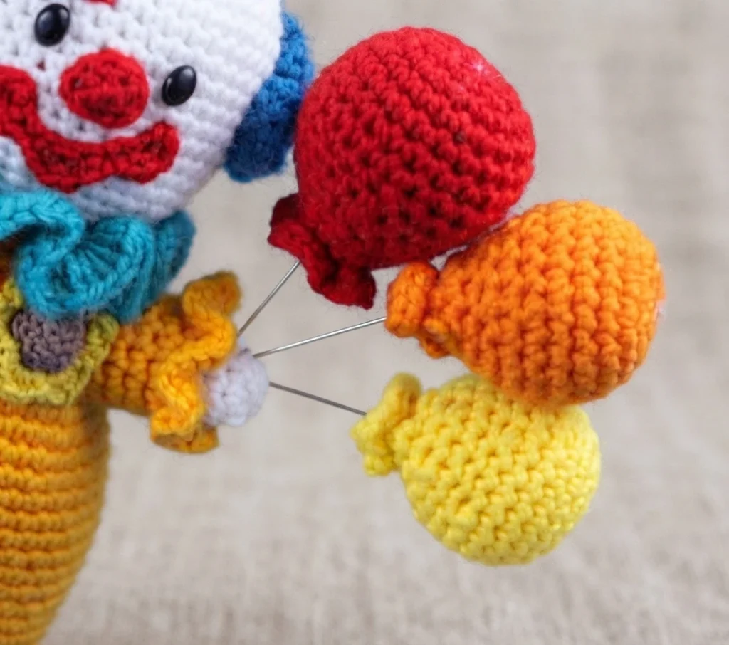 Clown Amigurumi Doll - Free Crochet Pattern - crochet detail