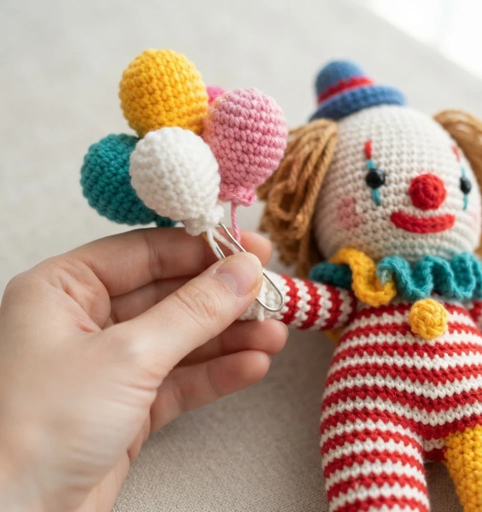 Clown Amigurumi Doll - Free Crochet Pattern - crochet detail