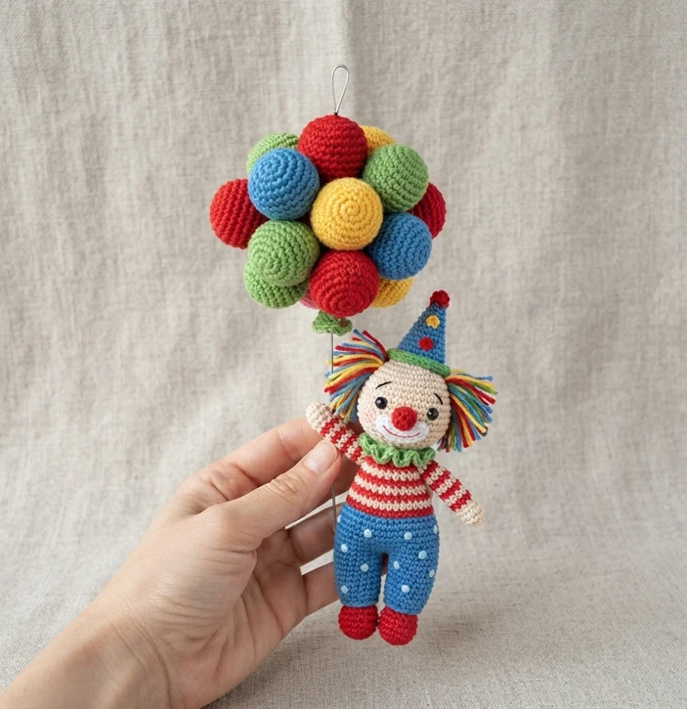 Clown Amigurumi Doll - Free Crochet Pattern - crochet detail