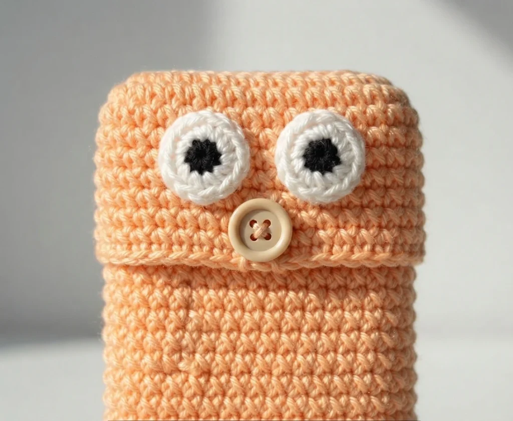 How to Crochet a Mummy phone case - PATRONES VALHALLA: Free crochet patterns - crochet detail