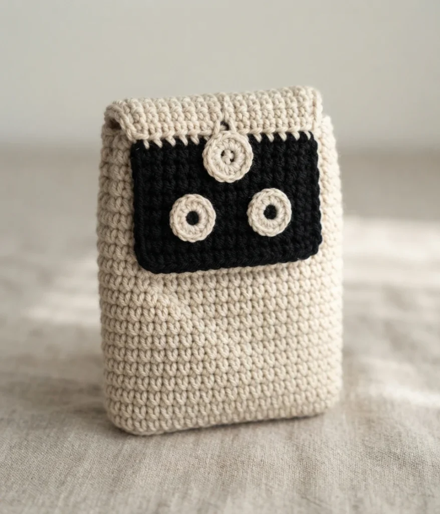 How to Crochet a Mummy phone case - PATRONES VALHALLA: Free crochet patterns - crochet detail