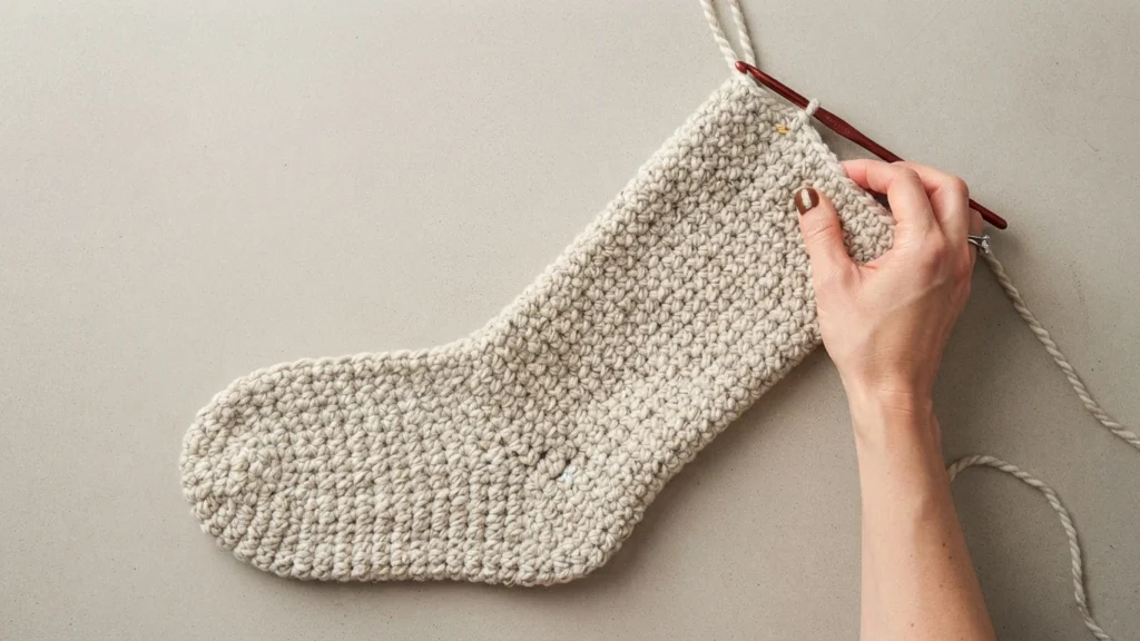 Basic Crochet Stocking - Free Pattern - crochet detail