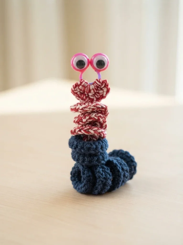 Ravelry: Worry Worm Finger Puppet pattern by Divina Rocco - crochet detail