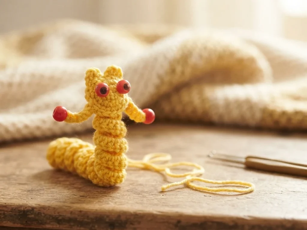 Ravelry: Worry Worm Finger Puppet pattern by Divina Rocco - crochet detail