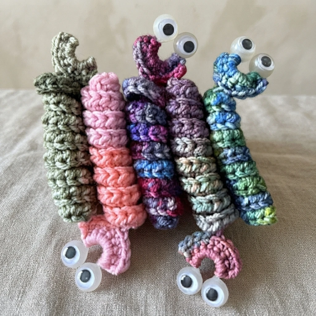Ravelry: Worry Worm Finger Puppet pattern by Divina Rocco - crochet detail