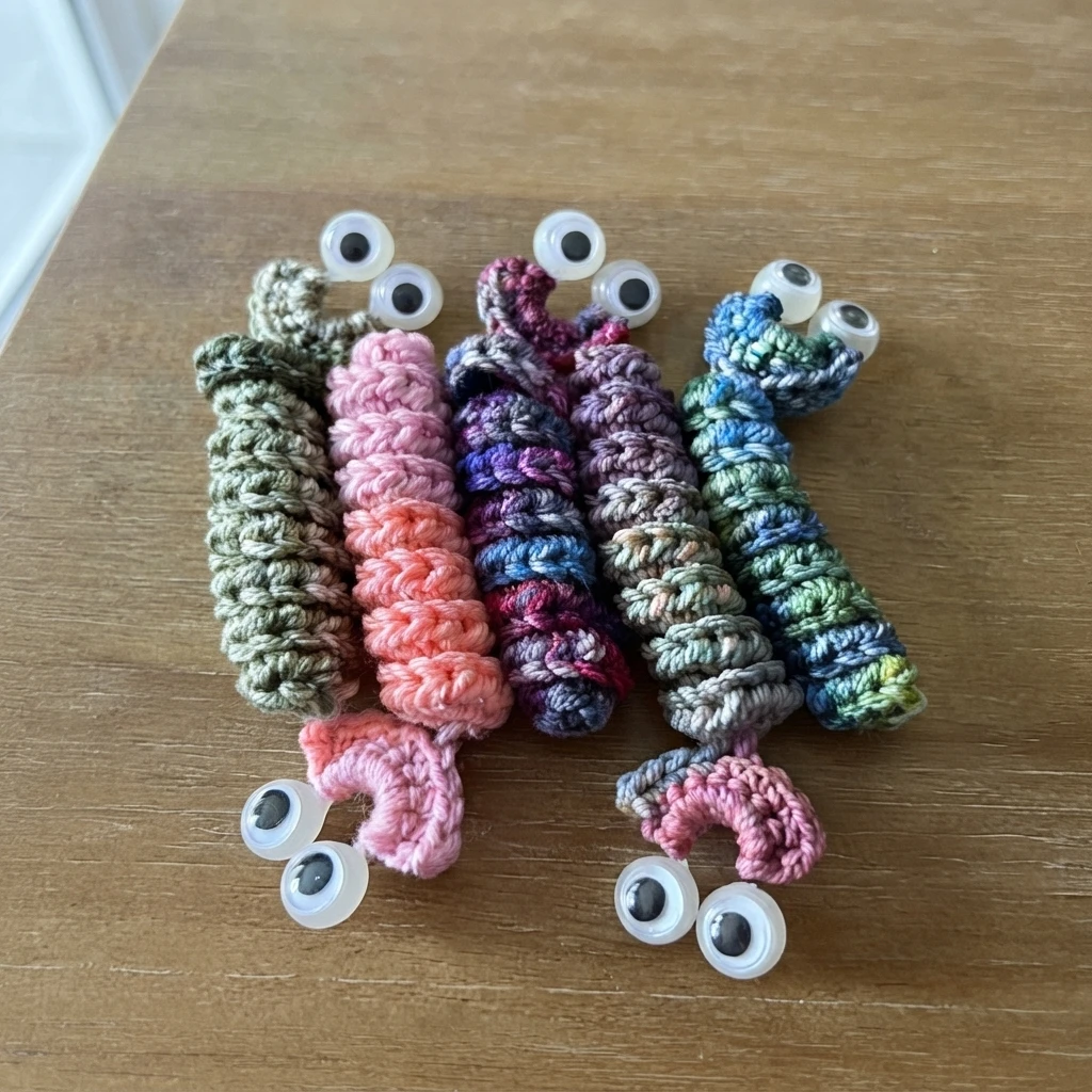 Ravelry: Worry Worm Finger Puppet pattern by Divina Rocco - crochet detail