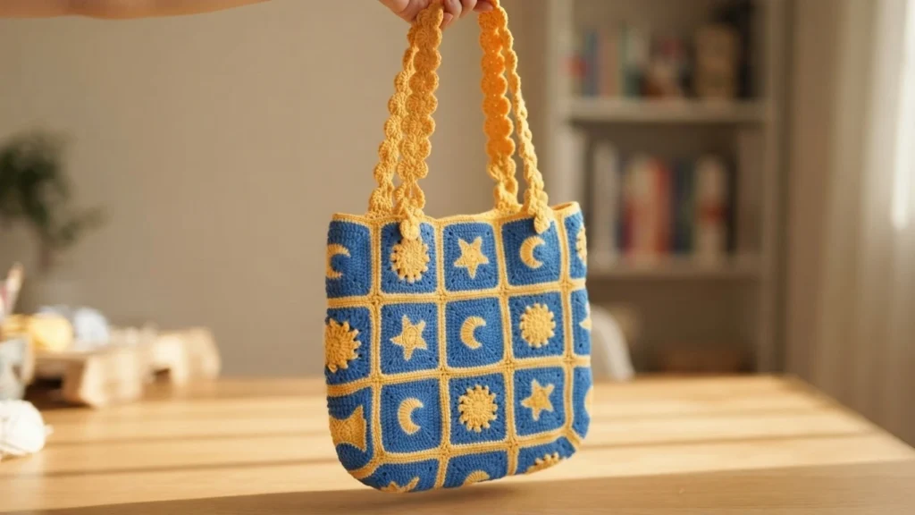 Crochet Star Granny Square Bag Pattern (Free Pattern) - crochet detail