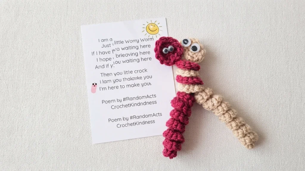 Pumpkin Worry Worm Crochet Pattern: (Trick Or Treat Gifts For Halloween) - crochet detail