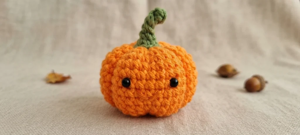 Pumpkin Worry Worm Crochet Pattern: (Trick Or Treat Gifts For Halloween) - crochet detail