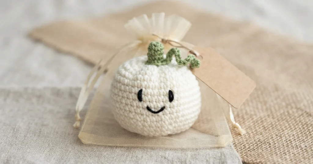 Pumpkin Worry Worm Crochet Pattern: (Trick Or Treat Gifts For Halloween) - crochet detail
