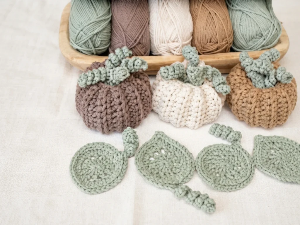 How To Crochet Pumpkin Fall Décor With Leaf Coasters Free Pattern - crochet detail