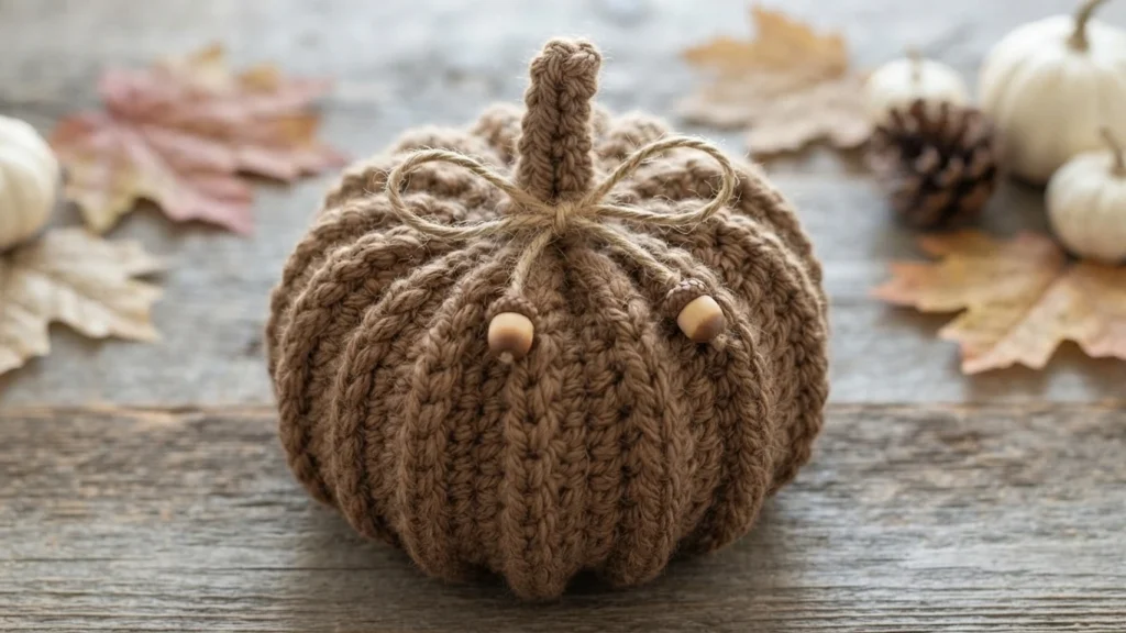 How To Crochet Pumpkin Fall Décor With Leaf Coasters Free Pattern - crochet detail