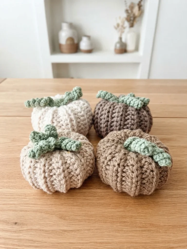 How To Crochet Pumpkin Fall Décor With Leaf Coasters Free Pattern - crochet detail