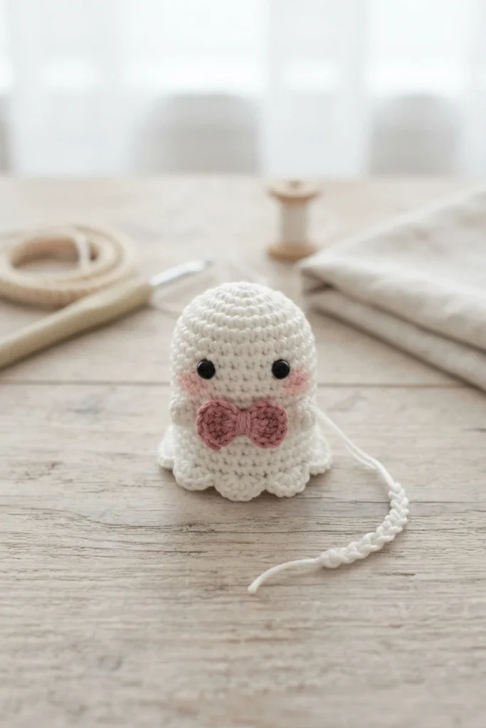 FREE Ghost Worry Worm Crochet Pattern [Not-So-Spooky!] - crochet detail