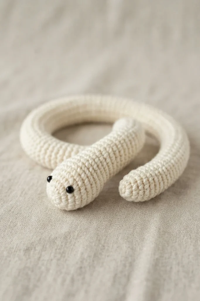 FREE Ghost Worry Worm Crochet Pattern [Not-So-Spooky!] - crochet detail