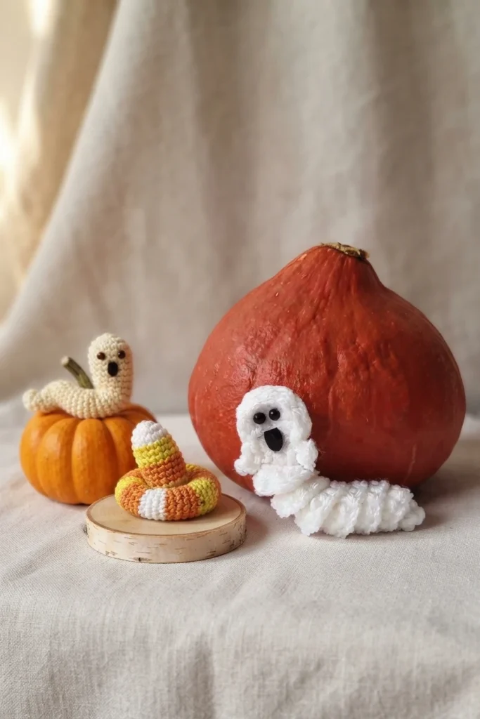 FREE Ghost Worry Worm Crochet Pattern [Not-So-Spooky!] - crochet detail