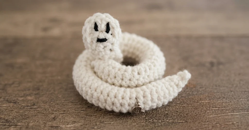 FREE Ghost Worry Worm Crochet Pattern [Not-So-Spooky!] - crochet detail